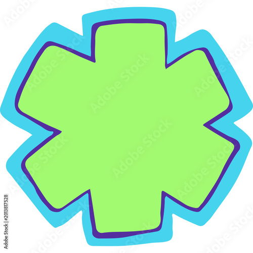 Stylized Green Asterisk Icon Graphic