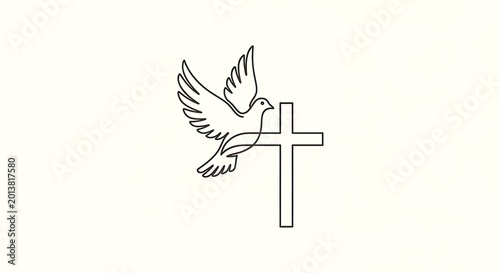 Dove and cross symbol