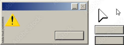 Quadro su tela Retro pixel computer warning window interface