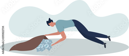 Tableau sur toile Finding bargain stock, hidden cost or expense, searching for yield or investment return concept