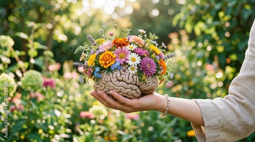 World mental health day nurturing the mind with floral wellbeing and positive mental health