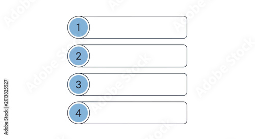 Foto Minimalist numbered list template with four steps for business infographics