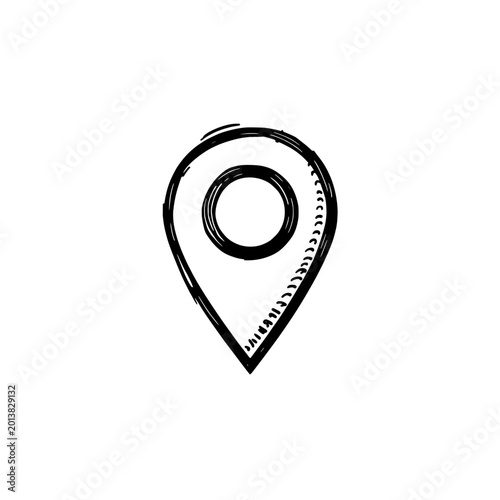 Location pin icon logo design. Map marker sign and symbol. Location pin icon. Navigation pointer for web and app.