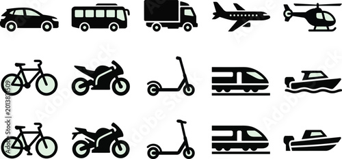 Fotografia Transportation modes icons