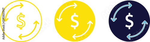Bild auf Leinwand Financial exchange icons currency circulation money transfer and economic flow