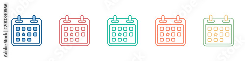 Timetable Icon Set Multiple Style Collection
