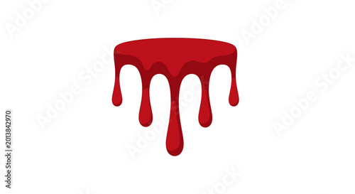 Stylized red drip illustration on white background for diverse applications