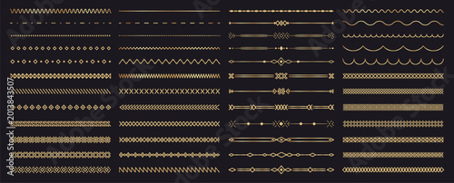 Slika na platnu Decorative geometric golden line borders