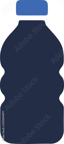 Plastic Bottle Flat Vector Icon
