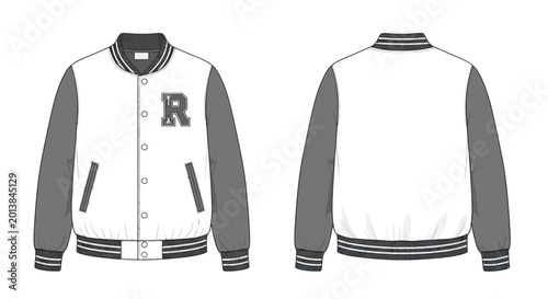 Varsity jacket fashion illustration