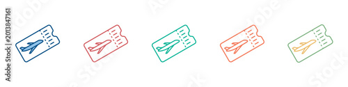 Ticket Icon Set Multiple Style Collection