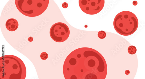 Red blood cells in bloodstream for medical health concept