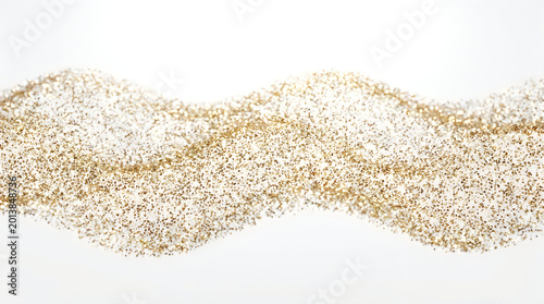 Golden glitter wave luxurious sparkling texture for celebrations and design