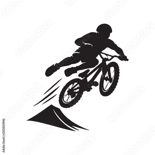 Mountain Bike Rider Silhouette Vector