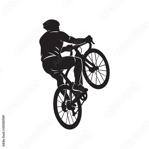 Mountain Bike Rider Silhouette Vector