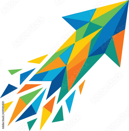 Arrow moving upward indicates a fast transformation within a modern company.