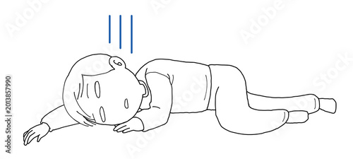 何もやる気が起きない男性　真っ白　漫符