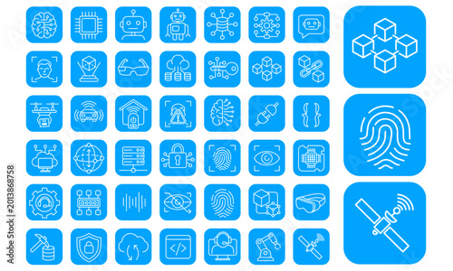 Tech And AI vector Iconset	
