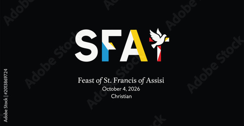 Feast of st francis of assisi logo design with dove