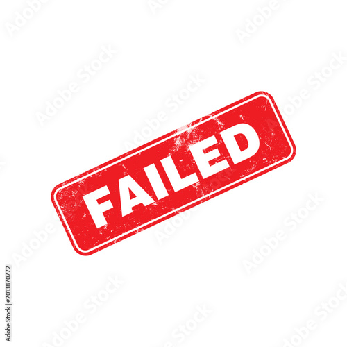 Fotografía Failed Red Grunge Texture Rubber Stamp Isolated on White Background – Distressed