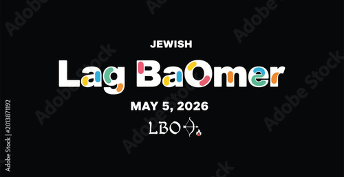 Foto Jewish lag baomer celebration poster design for may 5 2026