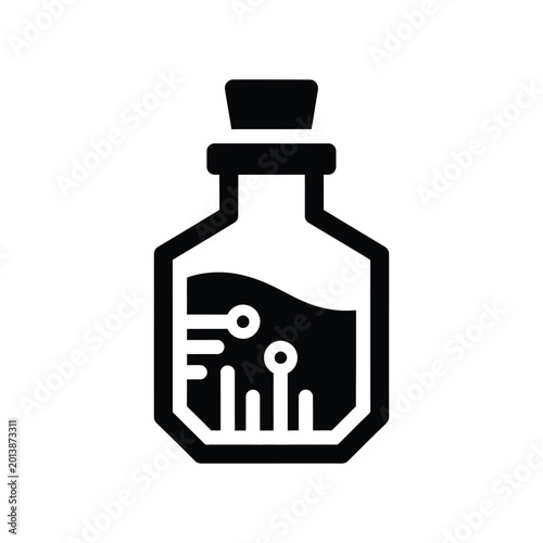Smart Casting Icon with Hand Brain Light Bulb and WiFi Signal in Minimalist Black and White Style
