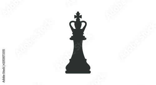 Canvastavla Chess king piece isolated on white background silhouette