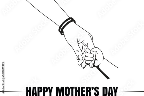 Cuadro en lienzo Mother's day greeting with interlocking hands