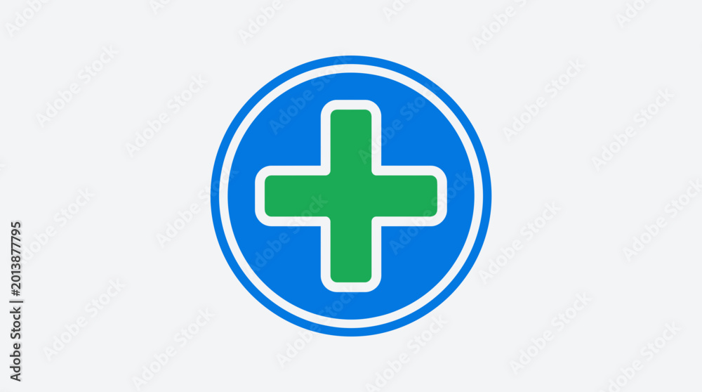 Obraz premium Green Cross Medical Symbol Logo.