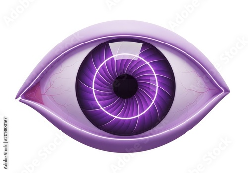 Mystical eye with hypnotic spiral pupil design