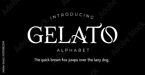 Elegant gelato display font text alphabet showcase