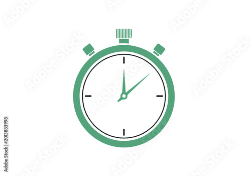 Green stopwatch timer icon.