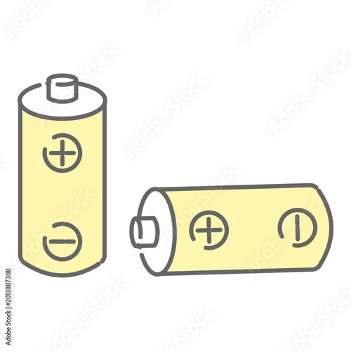 Hand Drawn AA Batteries Illustration for Emergency Use