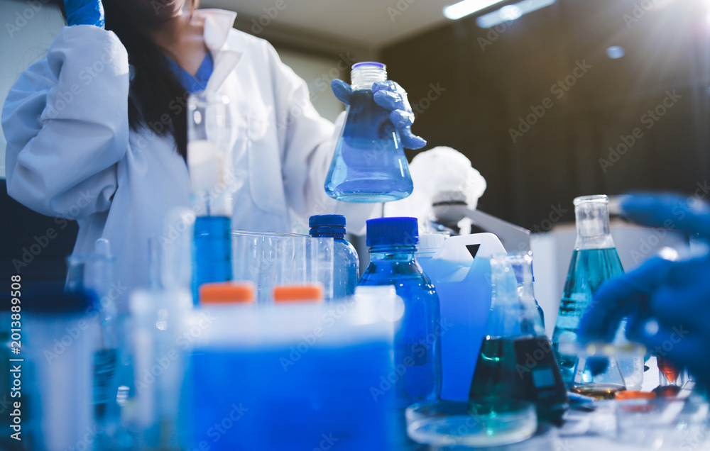 Fototapeta premium Researchers working in the clinical laboratory