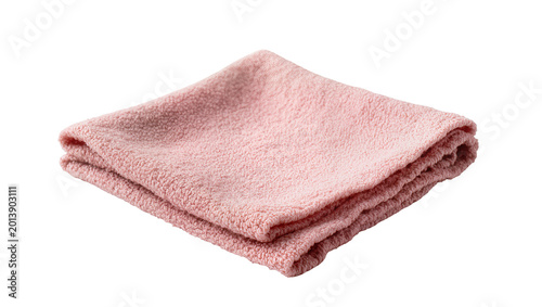 Photography Isolated soft pink folded cleaning cloth ready for household chores or personal