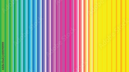 Abstract background with vertical gradient stripes in vibrant colors, seamless pattern of multicolored lines transitioning from green to blue, purple, pink, and yellow