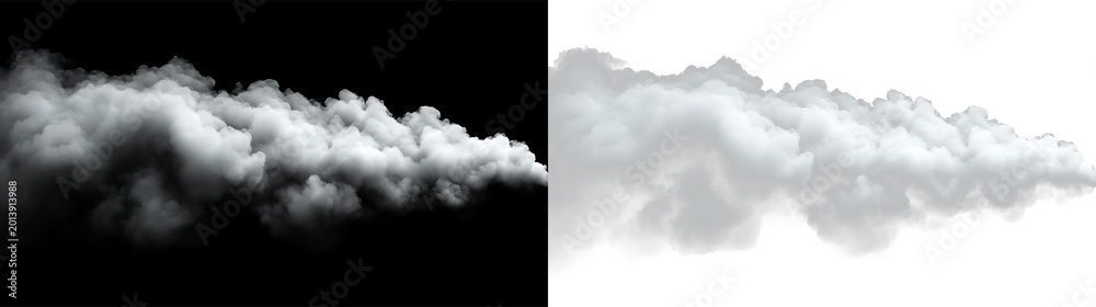 Fototapeta premium Cloud formation floating in the sky on a transparent background during daylight hours