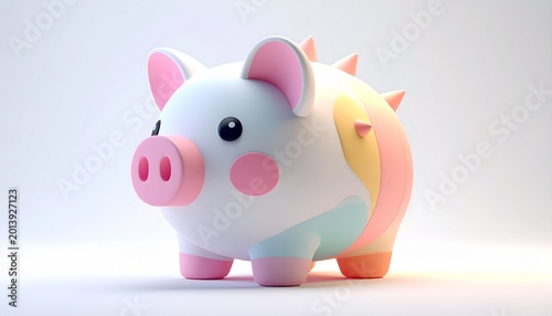 A whimsical and cute pastel-colored piggy bank with a unique spiky texture, perfect for saving money in a fun and charming way