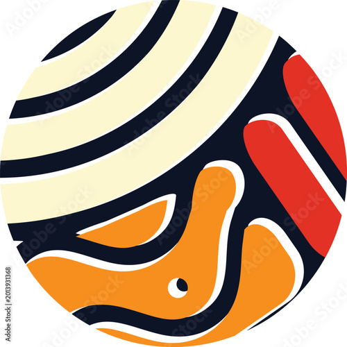 Abstract african multicolored pattern on white