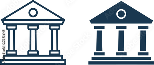 Foto Bank icon, bank sign vector illustration with modern flat style for finance, sav