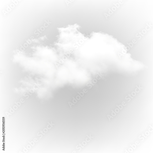 Valokuva Fluffy white cloud floating on a transparent background during the day