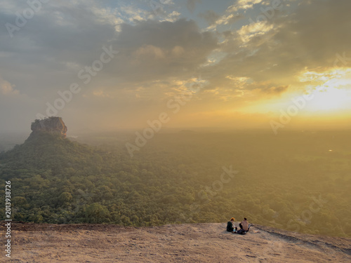Couple watching sunset, Sigiriya Rock, Dambulla, Sri Lanka