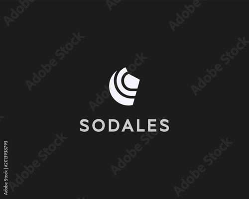 Foto Abstract lion head logo of geometric curved lines