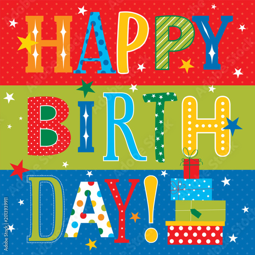 colorful birthday greeting card