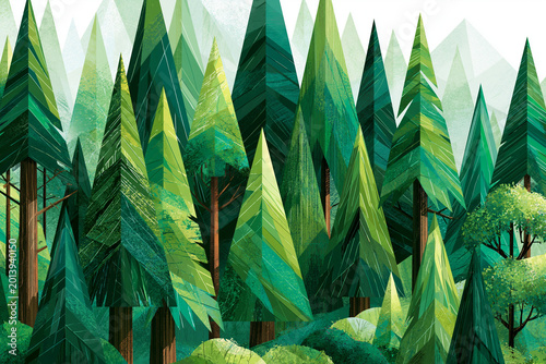 green leaves in the forest