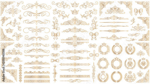 Fotografía Set of decorative frames, borders, corners, dividers and laurel wreaths