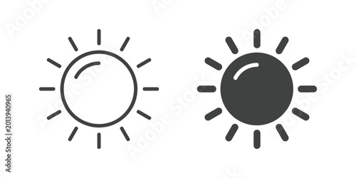 Tableau sur toile Weather icon. Line and glyph solid icon