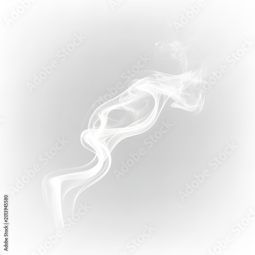 Obraz na plátně Swirling smoke rises and twists in different shapes above a transparent backgrou