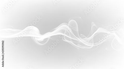 Foto Soft white smoke curls and twists on a transparent background in an abstract des