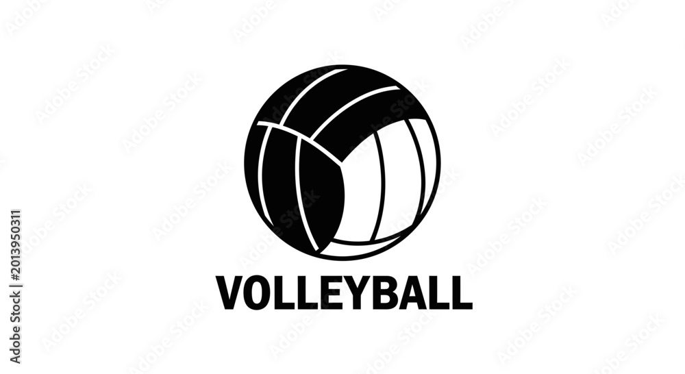 Fototapeta premium Abstract Volleyball Ball Representation in Ink for Sporting Events and Designs